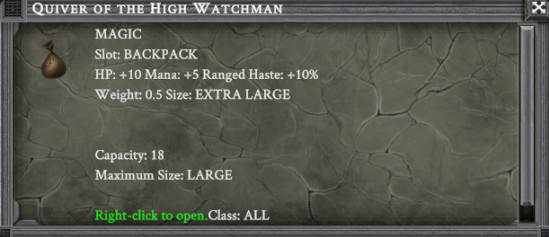 QUIVER OF THE HIGH WATCHMAN item card